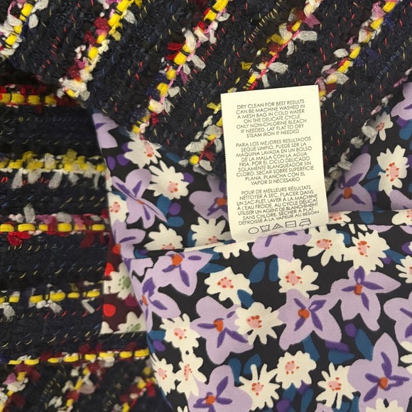 CABI Headline Topper Colorful Tweed Floral Belted Coat Preppy Style 5660 Size 2 - Picture 15 of 16